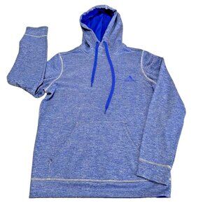 Adidas Climawarm Pullover Hoodie Sweatshirt Women's Med Thumbholes Heathered Blu